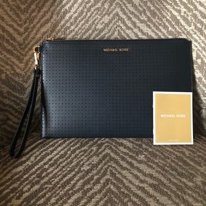 Michael Kors Jet Set Perforated Leather Clutch